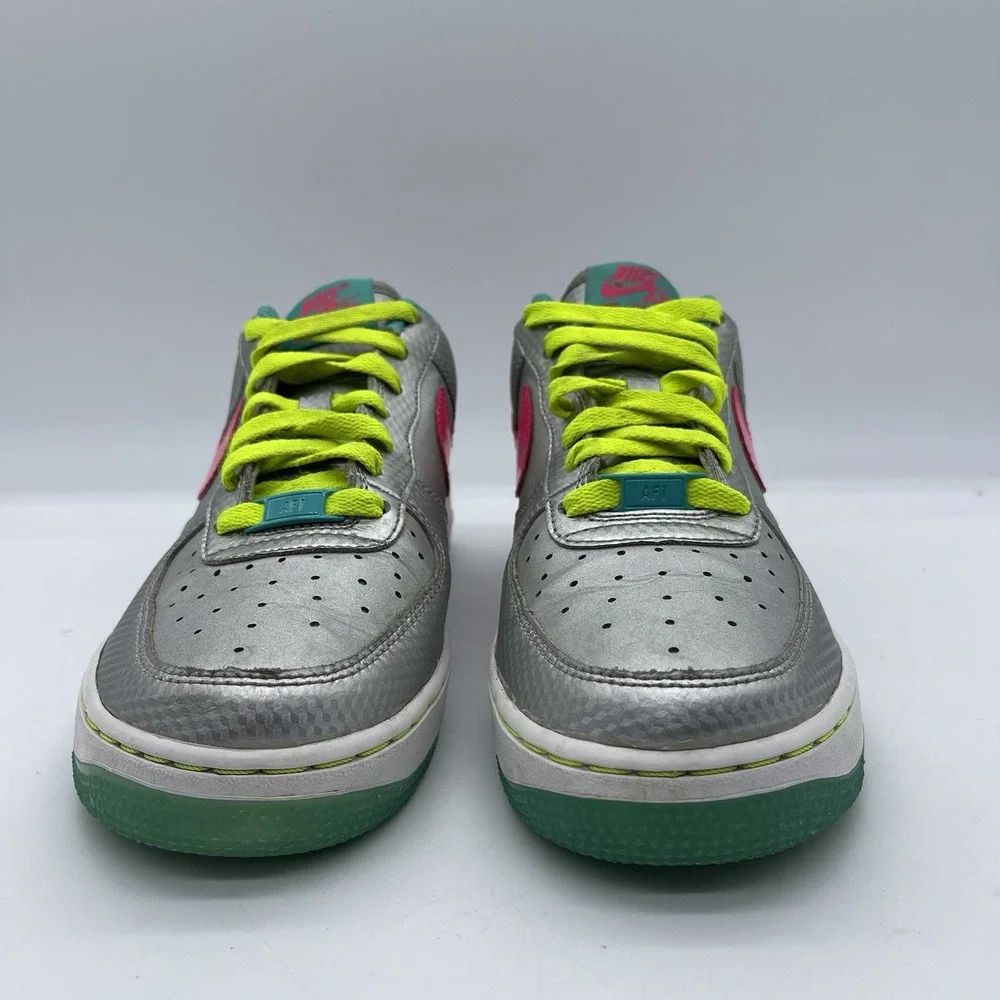 Nike Air Force 1 Low Youth Size 7 Shoes 314219-011 Metallic Sliver Women's 8.5